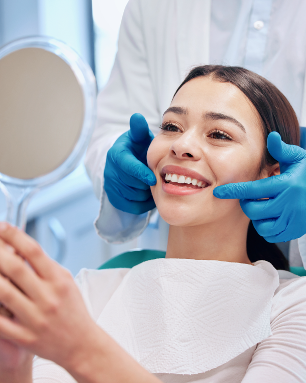 woman with new veneers 