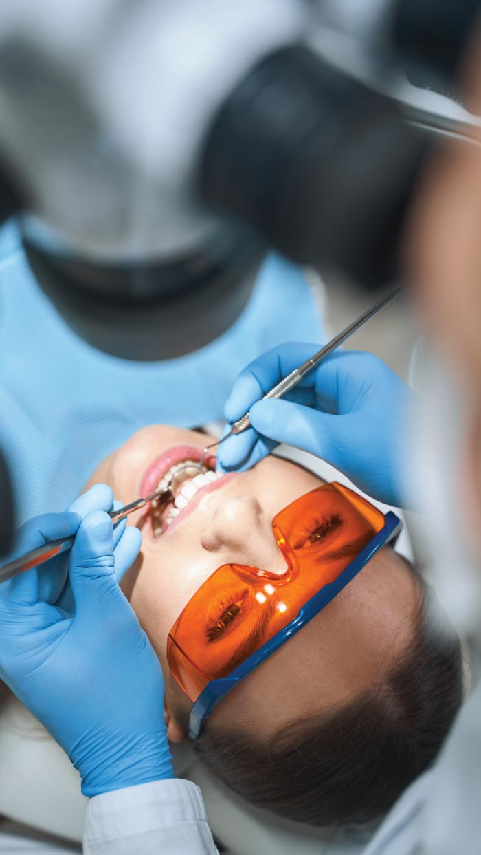 woman getting dental fillings 